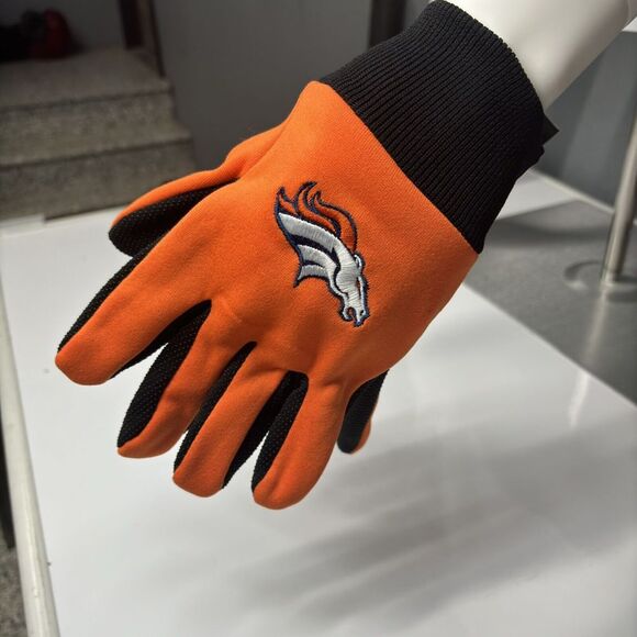 NFL Football gloves Denver Broncos team utility embroidered logo polyester warm - Picture 7 of 8